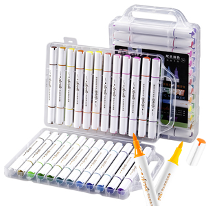 Pennarelli Acrilici con Doppia Punta Morbida in Confezione |   <span class=keywords><strong>Colori</strong></span> vivaci opachi di grande capacità, che non sbiadiscono, per studenti e artisti che disegnano - Product Image 1