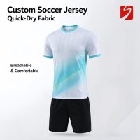 Ensemble de maillots de football personnalisés en gros, 100% polyester, séchage rapide, uniforme de football, plusieurs couleurs, possibilité de personnaliser le nom, le numéro et le logo