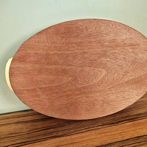 Plateau de rangement ovale en bois de luxe avec poignée en métal, plateau de petit-<span class=keywords><strong>d</strong></span>éjeuner vintage pour table basse, cuisine, organisation de la maison, <span class=keywords><strong>d</strong></span>écoratif - Product Image 5