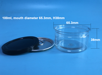 Mini boîtes de conserve en plastique transparent PET de 100 ml 3,5 g étanches sans BPA à ouverture facile pour herbes sèches, aliments en conserve pour collations