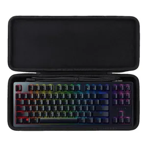 Estojo de transporte personalizado para teclado mecânico, estojo de couro PU EVA à prova d'água para viagens, ferramenta para PC rígido