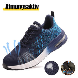 Jiankun รองเท้าทำงานหนัง PU + กันแรงกระแทกสำหรับผู้ชาย, รองเท้าทำงานกีฬาทำจากเหล็กทนต่อการสึกหรอทำจากผ้าถักกันแรงกระแทก - Product Image 6