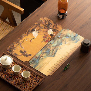 Rectangular Dry Brew Tea Mat Imitation Xiangyun Yarn Modern Chinese Style Heat Resisting <b>Table</b> Cloth Tea Ceremony Accessory - Product Image 3