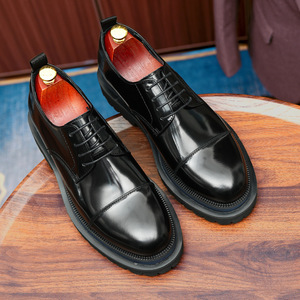 Chaussures pour hommes en cuir véritable haut de gamme, à bout pointu, à enfiler, pour le bureau, les loisirs, tendances de la mode automne - Product Image 3