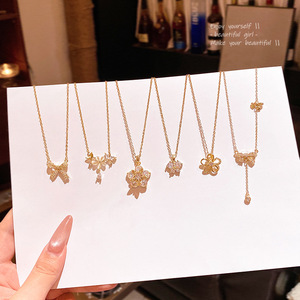 हल्के लक्जरी टाइटेनियम स्टील हार उत्कृष्ट ज़िरकॉन कॉलरबोन चेन फैशन पेलेंट हार गहने - Product Image 4