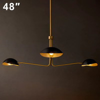 Lustre contemporain pour bar et restaurant, design vintage, en laiton antique et fer, lampe suspendue LED pour salon, îlot de cuisine