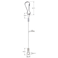 Fourniture directe du fabricant 1.2*600mm 7*7 élingue de câble métallique en acier inoxydable avec crochet et boucle