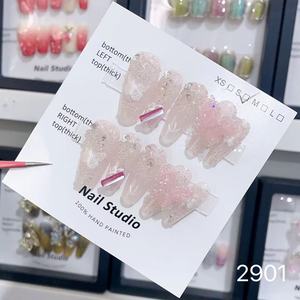 <span class=keywords><strong>Uñas</strong></span> Postizas Hechas a Mano al por Mayor, con Pedrería <span class=keywords><strong>de</strong></span> Lujo Personalizada, 10 Piezas/Juego, Reutilizables, Marca Privada para <span class=keywords><strong>Salón</strong></span> - Product Image 2