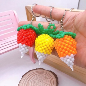 Wholesale Bright Color <b>Plastic</b> <b>Beads</b> Handmade Pendant Promotion Gift Vegetable Keyrings Acrylic <b>Beads</b> Bag Charm Carrot Keychains - Product Image 1