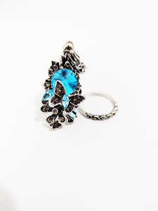 Ensemble de deux bagues papillon en cristal pour femme, style gothique vintage, ajustables, en alliage, avec grande pierre, bijoux fantaisie tendance - Product Image 4