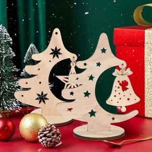 New Customizable Christmas Decorations DIY <b>Tree</b> Hollow Pendant Tabletop Holiday Parties Home Wooden <b>Ornaments</b> - Product Image 1