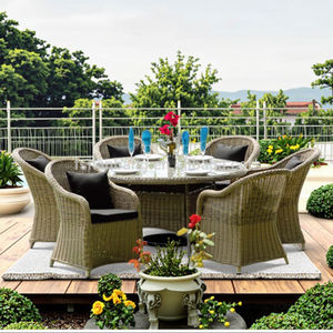 Ensemble <span class=keywords><strong>de</strong></span> meubles <span class=keywords><strong>de</strong></span> patio <span class=keywords><strong>en</strong></span> résine tressée d'extérieur, 7 pièces, <span class=keywords><strong>table</strong></span> et chaises <span class=keywords><strong>de</strong></span> salle à manger d'extérieur - Product Image 4