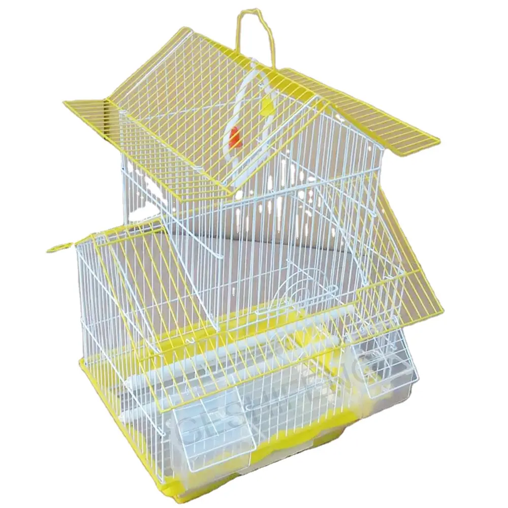 Jaula de Metal plegable para pájaros con cuencos de alimentación, decoración para casa de pájaros de hierro, adecuado para loros, palomas, jaula grande, nuevo estilo