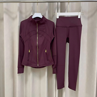 Vêtements de fitness et de yoga : Ensemble de yoga Aloe pour femme, Veste, Jean taille haute, Veste de sport pour femme, Legging de yoga, Haut