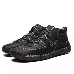 Livraison directe d'approvisionnement d'usine bottes de marche décontractées en cuir microfibre plat de grande taille à lacets pour hommes - Product Image 4