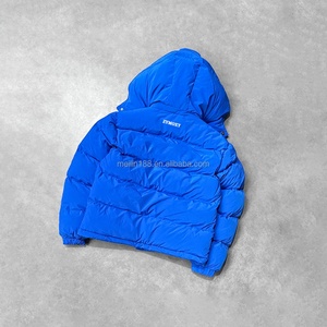 Winter Wear Warm Down Jacket for Men High Quality Zip up <b>Coat</b> Custom Blank Plain <b>Bubble</b> Puffer Fluffy Luxury Down Jacket - Product Image 2