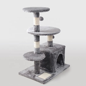 Árbol para Gatos Moderno de Alta Calidad, Personalizado por el Fabricante, Grande, Color Gris Oscuro, con Rascador de Felpa, Creativo, de Múltiples Niveles, Casa para Gatos - Product Image 6