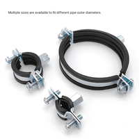 Pince de support de tuyau robuste en acier avec clip à deux vis doublé de caoutchouc Clip réglable pour tuyau et tuyau en PVC
