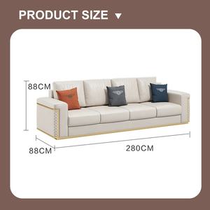 आधुनिक लिविंग रूम और विला-अनुकूलन योग्य रंगों के लिए ठोस लकड़ी के फ्रेम के साथ लाइट विलासिता पुनर्निर्माण मालिश सोफे सेट - Product Image 3