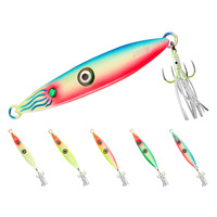 Leurre de pêche en métal Super Lumineux 150-200g, type Dragon Bone, avec lumière et hameçon quadruple, pour la pêche au calamar en eau salée