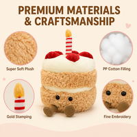 Boneka beruang Teddy kustom mewah Super lembut emas dicap kartun mewah kue Cherry-Stress bantuan boneka pendamping PP isi katun