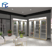 Design d'intérieur haut de gamme pour fleuriste, marque PENBO, couleur personnalisée, bois/métal/verre, présentoir de plantes sur mesure pour vitrine.