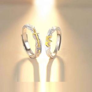 Anillos De Pareja 2pcs/<b>set</b> Princess Knight Adjustable Couple <b>Rings</b> Wedding <b>Ring</b> Couple Engagement <b>Ring</b> for Women <b>Men</b> Jewelry - Product Image 1