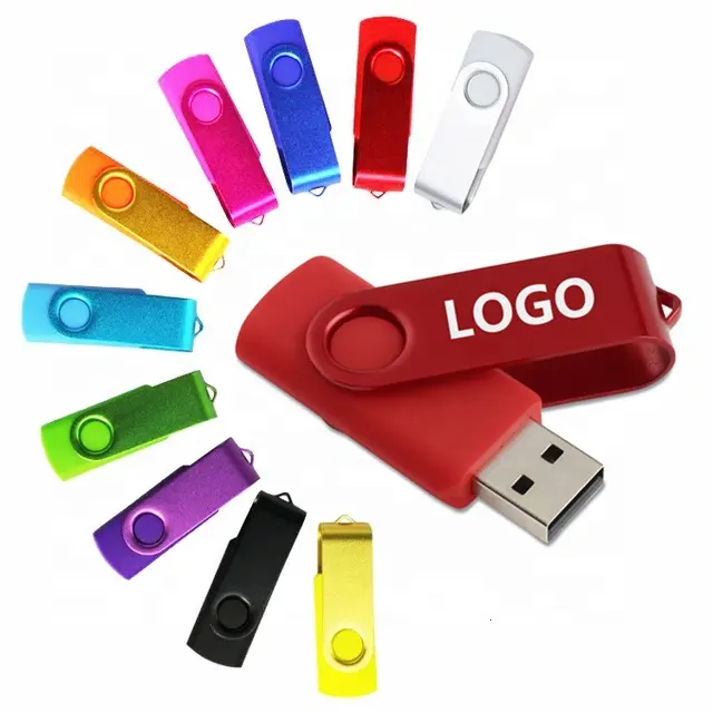 Logo Tùy Chỉnh Khuyến Mại Xoay 1GB 2GB 4GB 8GB 16GB 32GB 64GB 128GB Memory U Stick Ổ Đĩa Bút Mini Ổ Đĩa Flash USB 2.0