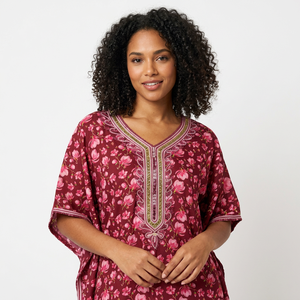 Robe florale Mukhawar de luxe de Dubaï pour femmes, vêtements islamiques élégants en tissu sergé et tissé bio - Product Image 3
