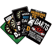 En gros, Plaques murales en métal vintage avec slogan amusant sur le thème des fléchettes, Affiches métalliques rustiques pour la décoration de bars, pubs et salles de jeux
