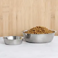 Ikitchen सस्ते कीमत थोक पालतू पशु खाद्य पानी का कटोरा बिल्ली स्टेनलेस स्टील धातु कुत्ते कटोरा