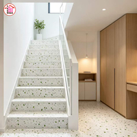 Marche et Contremarche d'Escalier en Pierre Artificielle Terrazzo Polie, en Pierre Technologique, pour Villas et Escaliers Commerciaux