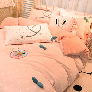 Sang Trọng Vua Kích Thước Trọng Lượng Nhẹ Có Thể Đảo Ngược In Flannel Giường Ngủ Comforter Quilt Cover Bộ Đồ Giường Bộ 4 Miếng - Product Image 5