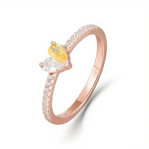Anelli di Gioielleria Fine per Donne, <span class=keywords><strong>Anello</strong></span> di Fidanzamento con Moissanite, <span class=keywords><strong>Anello</strong></span> in <span class=keywords><strong>Argento</strong></span> Sterling 925 Placcato Oro <span class=keywords><strong>Rosa</strong></span> a Forma di Cuore - Product Image 6