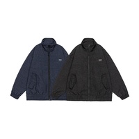 Design personnalisé OEM Nouveau blouson bombardier haut de gamme rétro simple et décontracté avec fermeture à glissière teint en noir pour hommes