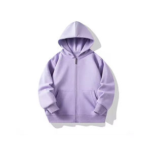 Sudadera con capucha de gran tamaño con logotipo personalizado y cremallera completa para niños, ropa informal cálida y cómoda, sudadera de moda para niños, venta al por mayor - Product Image 5