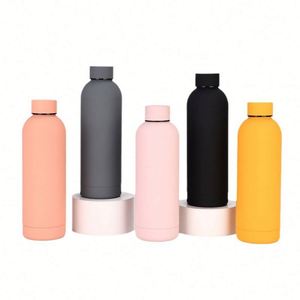 Bouteille d'eau isotherme à double paroi en acier inoxydable 304, personnalisable, à petite ouverture, avec poignée en caoutchouc souple, 500 ml, 750 ml, 1000 ml - Product Image 1