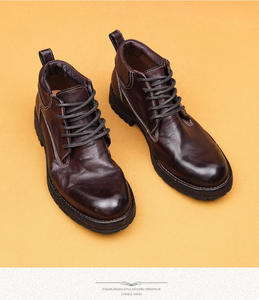 Chaussures montantes pour hommes avec empeigne en cuir véritable et semelle en caoutchouc antidérapante, idéales pour les affaires et les vacances - Product Image 5