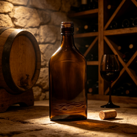 Bouteille à vin foncé 250 ml – Contenant en verre durable, écologique et réutilisable – Idéale pour le stockage, la dégustation et comme cadeau