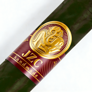 Etiquetas Adhesivas Personalizadas para Anillos de Cigarros con Acabado en Relieve con Lámina Dorada, Material de Papel Estilo <span class=keywords><strong>Cubano</strong></span> Vintage - Product Image 1