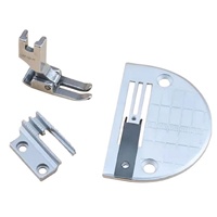 Pied presseur anti-plis pour machine à coudre industrielle, plaque à aiguille à dents, engrenage de positionnement de point pour tissus fins à couture plate
