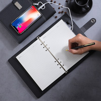 Ensemble cadeau personnalisé de batterie externe et clé USB avec carnet A5 en PU, charge sans fil, OEM pour entreprises