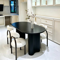 Table à manger ovale en dalle de roche française, petite table à manger moderne minimaliste haut de gamme et combinaison de chaises