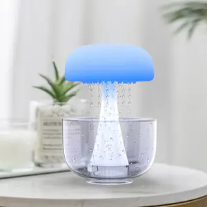 2023 नई अद्वितीय सो आराम पानी ड्रॉप ध्वनि रात लाइट Aromatherapy DIY अनुकूलित वियोज्य जेलीफ़िश बारिश Humidifier