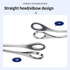 Y tế thép không gỉ Sponge Kìm hình bầu dục Kìm Sponge kìm thẳng đầu khuỷu tay răng tròn Kìm vòng kìm - Product Image 4