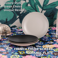 Assiette à dessert en mélamine plastique écologique, de style français moderne et luxueux, avec finition colorée, 7,5 pouces, personnalisée Hunan, sûre et durable