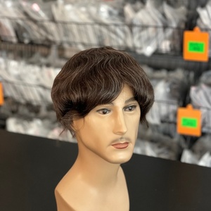 Système capillaire en dentelle de cheveux humains australiens pour hommes, légèrement ondulé, avec ligne de cheveux invisible - Product Image 4