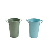 Grand vase à seau à fleurs rustique en métal Style fermier grande barre de mariage française Pot de jardin galvanisé seau français