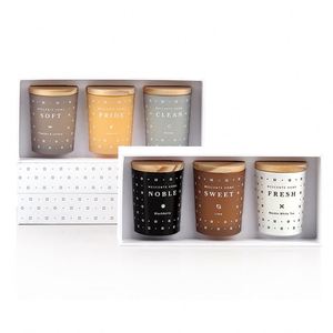MESCENTE HOME Juego de Regalo de 6 Velas Aromáticas con Tapas de Madera - Product Image 1