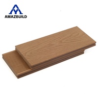 AMAZBUILD Revêtement de terrasse en WPC moderne 3D gaufré, écologique, à double verrouillage, imperméable et durable, pour jardin et extérieur
